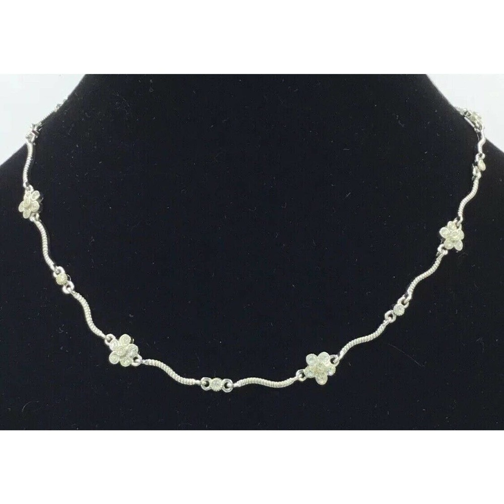 Silver Plated Crystal Rhinestone Necklace